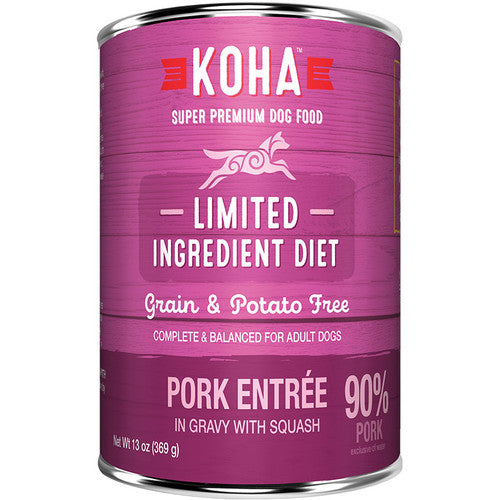 Koha LID Grain-Free 90% Pork Entree Dog Food, 13 oz Can