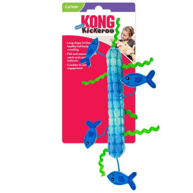 KONG Kickeroo Stickaroo Cat Toy with Catnip - Fish Seaweed Design