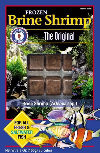 San Francisco Bay Brand Frozen Brine Shrimp Cubes - 3.5oz (100g) - Fish Food