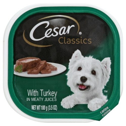Cesar Classic Loaf Turkey Recipe Wet Dog Food Trays, 3.5 oz