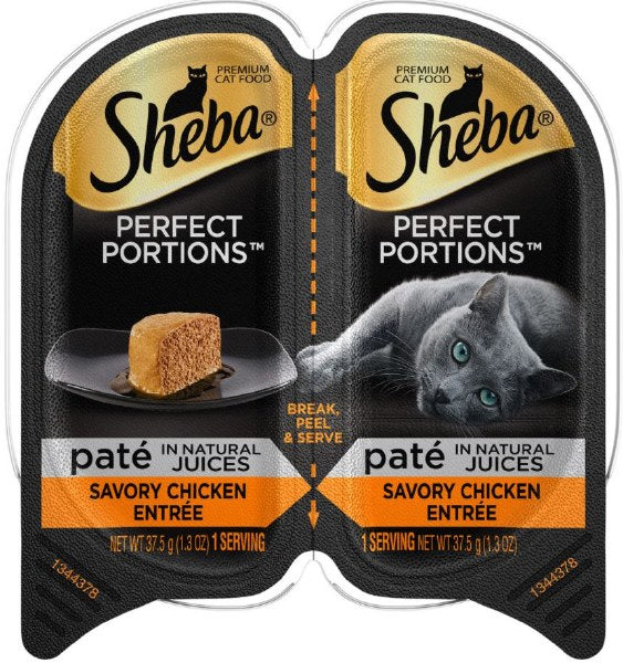 Sheba Perfect Portions Savory Chicken Pate Wet Cat Food, 2.6 oz Twin Pack