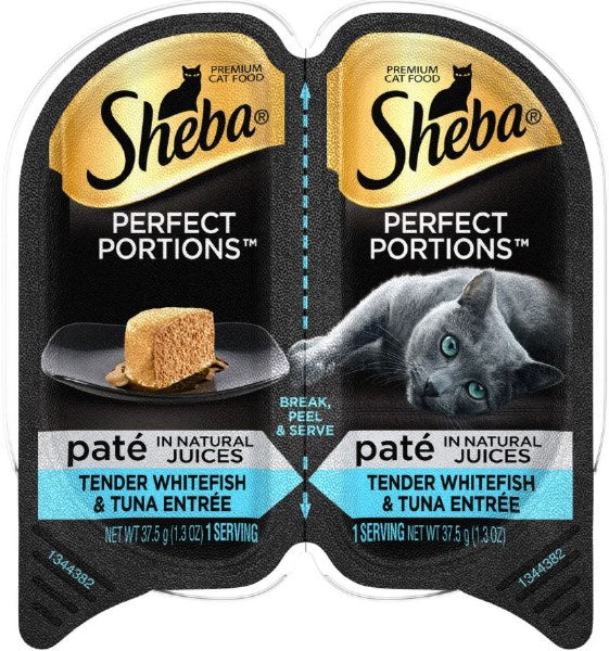 Sheba Perfect Portions Whitefish & Tuna Pate Wet Cat Food, 2.6 oz Twin Pack