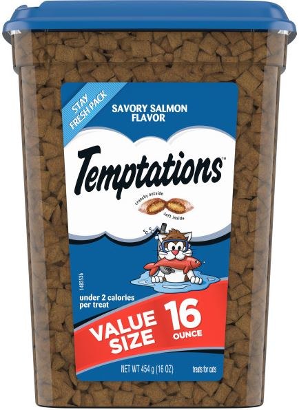 Temptations Savory Salmon Flavor Crunchy Cat Treats - 16oz