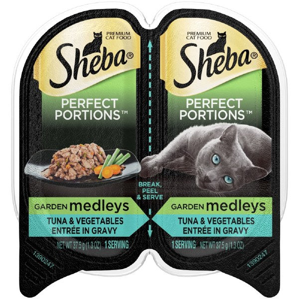 Sheba Perfect Portions Garden Medleys Tuna & Vegetables Entree Grain-Free Wet Cat Food, 2.6 oz (24 Trays)