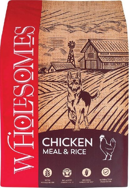 Wholesomes Chicken Meal & Rice Recipe Adult Dry Dog Food - 40lb Bag