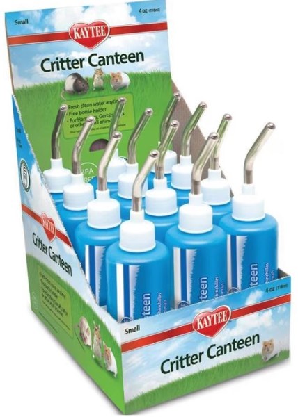 Kaytee Critter Canteen Water Bottle - 4 oz, Small Pet Waterer