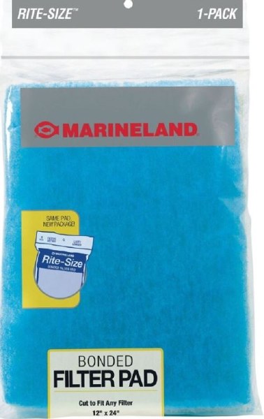 Marineland Bonded Filter Pad - 12" x 24" Cut-to-Fit Aquarium Filter Media, 312 sq in