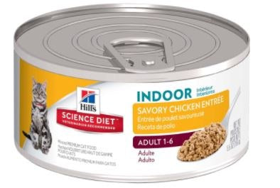 Hill's Science Diet Adult Indoor Savory Chicken Entree Wet Cat Food, 5.5 oz Can