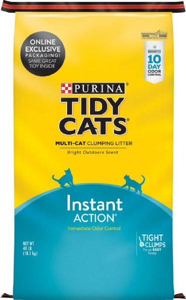 Tidy Cats Instant Action Non-Clumping Cat Litter, Odor Control, 40 lb Bag