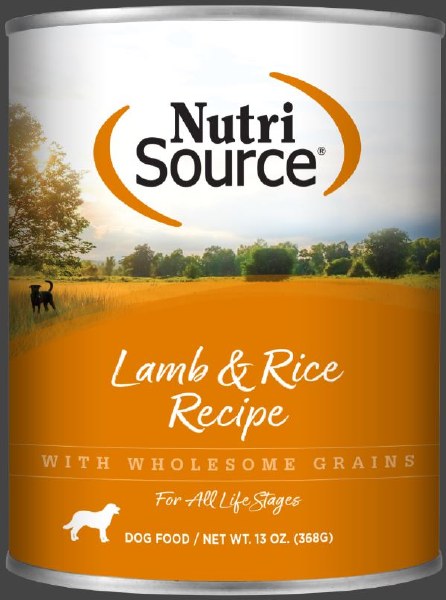 NutriSource Lamb & Rice Canned Dog Food, 13 oz Can - All Life Stages Formula