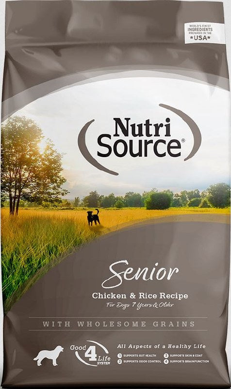 NutriSource Senior Chicken & Rice Formula Dog Food 26 Lbs