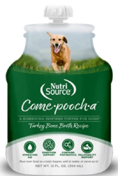 NutriSource Come-Pooch-A Turkey Broth - Dog Food Topper - 12oz Turkey Bone Broth Recipe