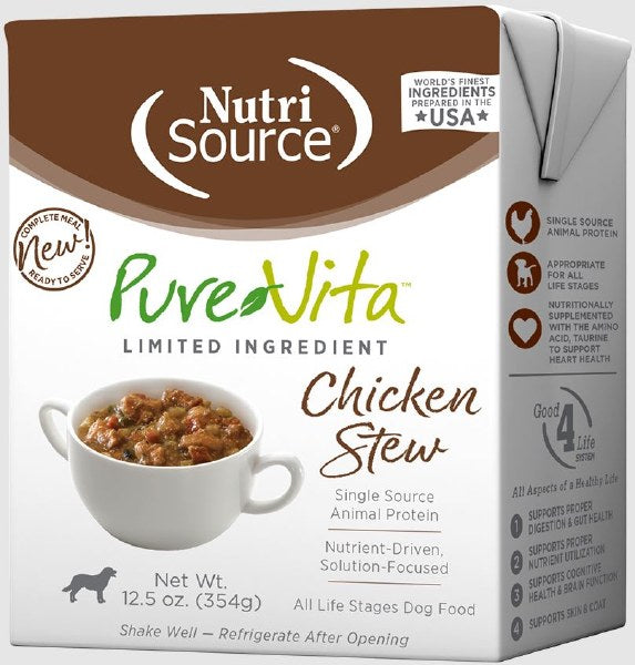 PureVita Chicken Stew Grain-Free Wet Dog Food, 12.5 oz Tetra Pak