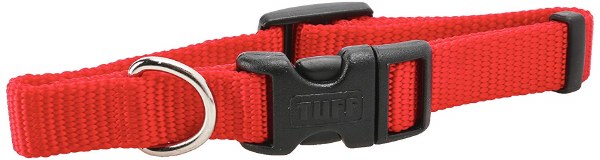 Coastal Pet Tuff Buckle Nylon Dog Collar, Adjustable, 5/8" x 10-14", Small, Red