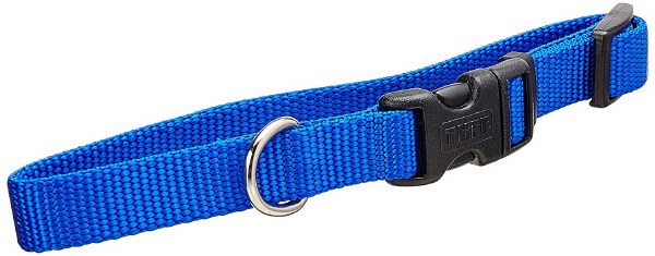 Coastal Pet Tuff Nylon Dog Collar, Blue, Adjustable 5/8 inch x 10-14 inch