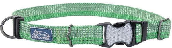 K9 Explorer Brights Reflective Adjustable Dog Collar, Meadow, 5/8 inch x 8-12 inch