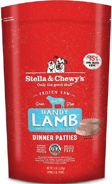 Stella & Chewy's Dandy Lamb Frozen Raw Dinner Patties Dog Food, 6 lb