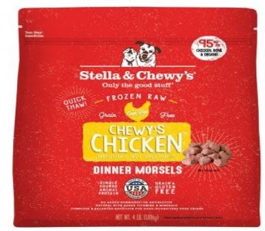 Stella & Chewy's Frozen Raw Chewy's Chicken Dinner Morsels Dog Food, 4 lb