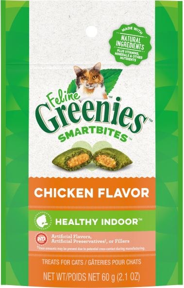 Greenies Smartbites Hairball Control Chicken Flavor Cat Treats, 2.1 oz