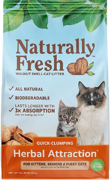 Naturally Fresh Herbal Attraction Clumping Cat Litter - 14 lb Walnut Based