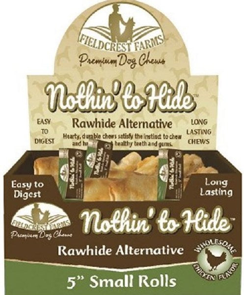 Fieldcrest Farms Nothin' to Hide 3" Bagel Chicken Flavored Dog Chew - Rawhide Alternative