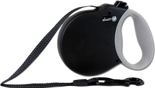 Alcott Adventure Retractable Dog Leash - Small, Black, 16 ft, Up to 45 lbs