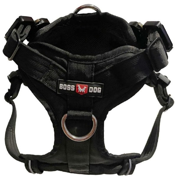 Boss Dog Tactical Dog Harness - Black, Medium