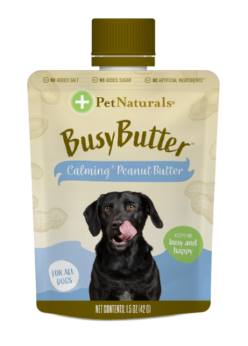 Pet Naturals Busy Butter Calming Peanut Butter for Dogs, 1.5 oz with Lick Mat Combo