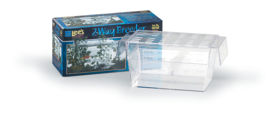 Lee's Aquarium Two-Way Guppy Breeder Box - Small Breeding Tank, 6.75" x 3" x 3"