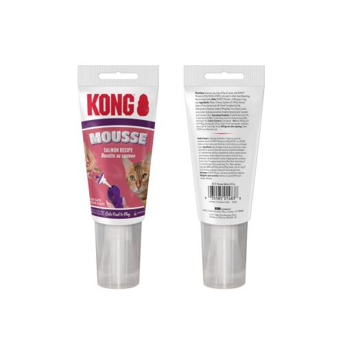 KONG Mousse Cat Treat - Salmon Flavor, 2.5 oz - Delicious Paste for Kitty KONG Toys