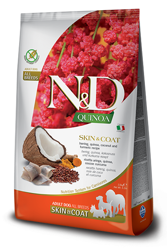 Farmina N&D Quinoa Skin & Coat Herring Dry Dog Food - Adult, Grain-Free