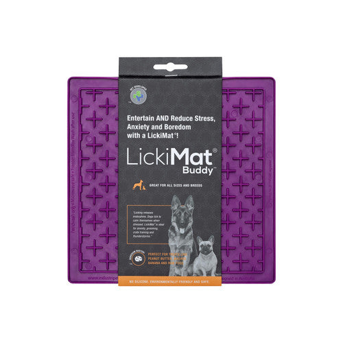 LickiMat Buddy Purple Dog & Cat Slow Feeder Treat Mat - Boredom Buster
