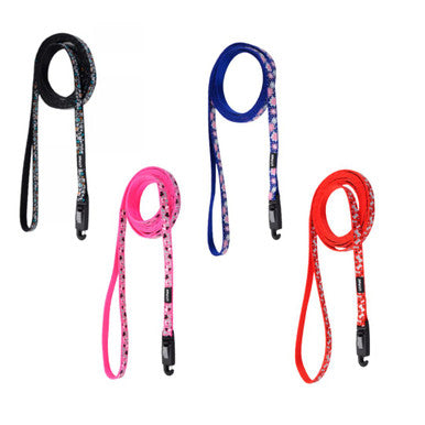 Li'L Pals Reflective Dog Leash - Flowers with Dots - Extra Narrow 3/8" x 6'