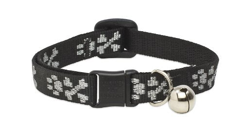 LupinePet Originals 1/2" Bling Bonz Cat Safety Collar with Bell, 8-12"