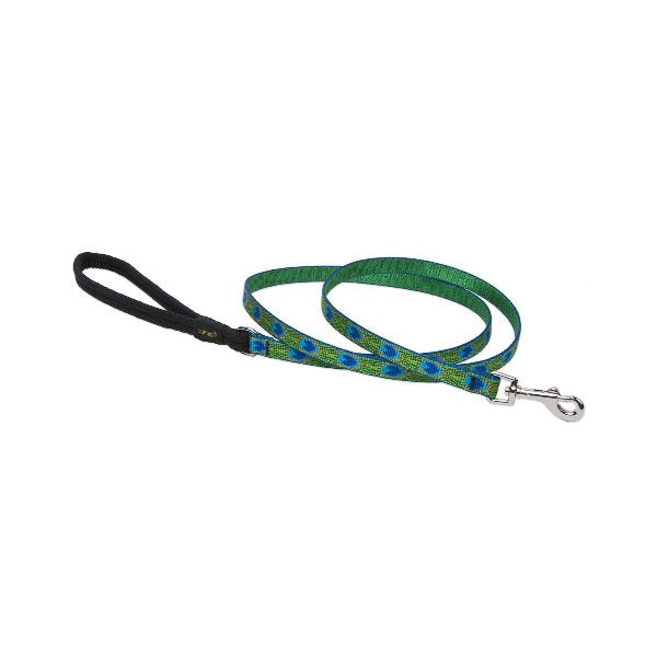 LupinePet Originals Dog Leash, Tail Feathers, 1/2 inch x 6 ft, Padded Handle