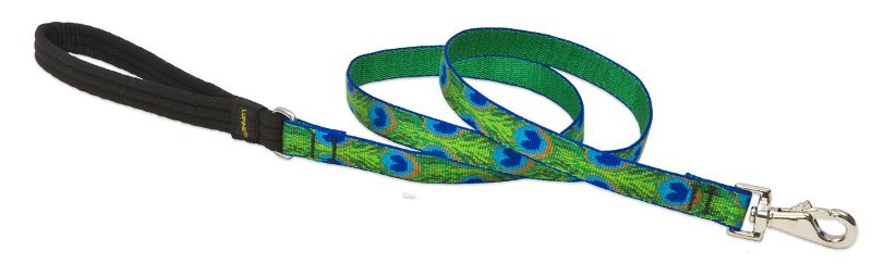 Lupine 3/4" x 6' Dog Leash - Tail Feather Pattern - Soft Padded Handle