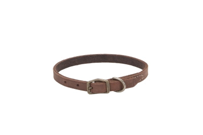 Coastal Pet Circle T Rustic Leather Dog Collar - Chocolate - 3/8 x 12"