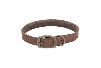 Circle T Rustic Town Leather Dog Collar - Chocolate - 24 inch