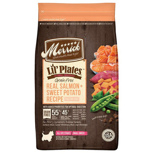 Merrick Lil' Plates Small Breed Grain-Free Salmon & Sweet Potato Recipe Dry Dog Food, 4 lb