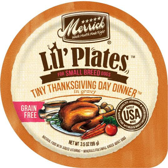 Merrick Lil' Plates Grain Free Tiny Thanksgiving Day Dinner Wet Dog Food, 3.5 oz Cup