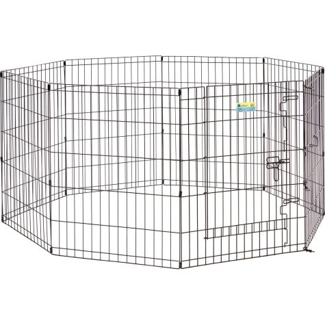 Midwest Contour Exercise Pen - 30" Height - Black - with Door - Dog Playpen