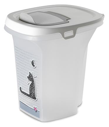 Moderna Cats In Love Food Container - 6 Liters, Grey - Pet Food Storage
