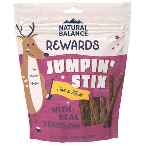 Natural Balance LIT Jumpin' Stix Venison Dog Treats - Grain Free, Semi-Moist, 4 oz