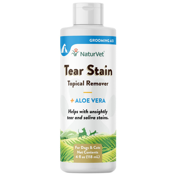 NaturVet Tear Stain Remover for Dogs & Cats - Topical Liquid, 4 oz