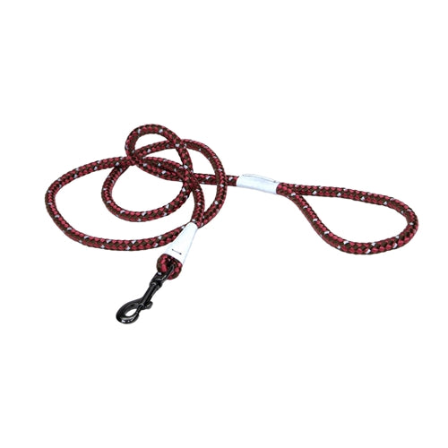 Coastal K9 Explorer 6 ft Reflective Braided Rope Dog Leash, 1/2 in, Berry
