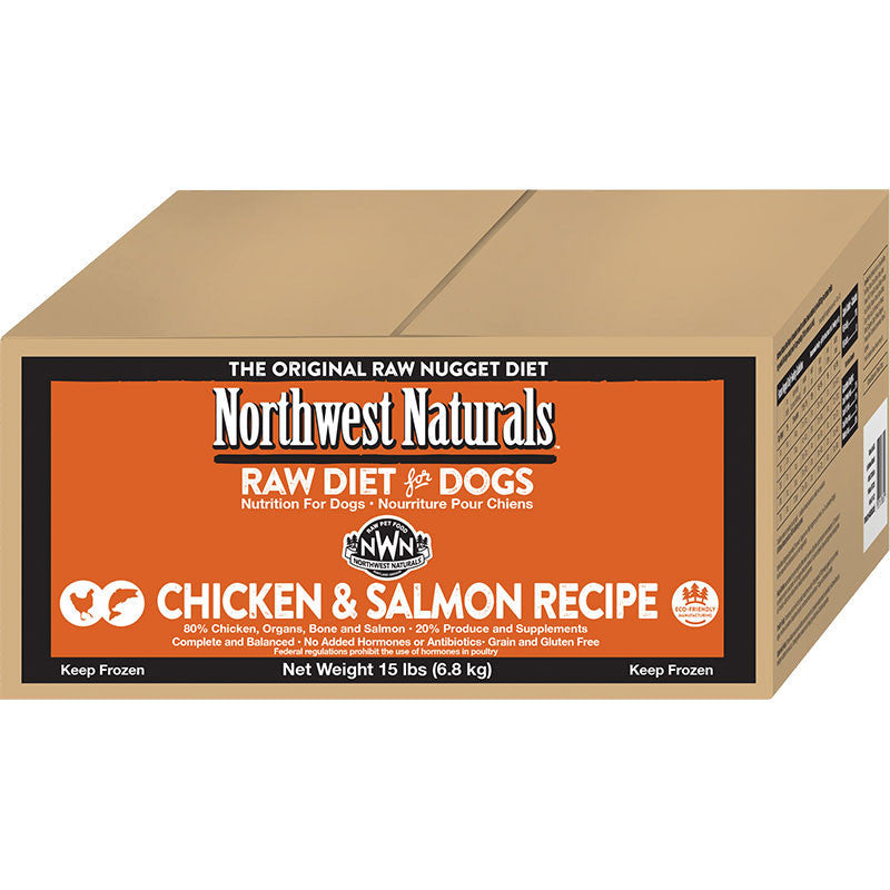 Northwest Naturals Dog Frozen Nuggets Chicken & Salmon Bulk - 15lb Raw Dog Food
