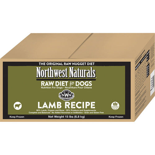 Northwest Naturals Dog Frozen Lamb Nuggets - Raw, Grain-Free, 15 lb Bulk