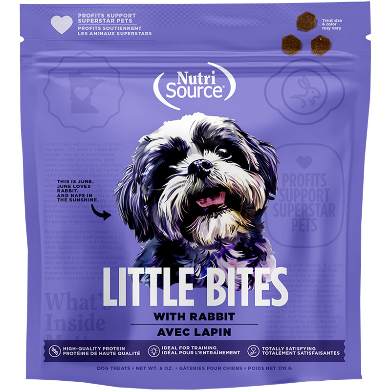 NutriSource Grain Free Rabbit Bites Dog Treats - Soft & Tender, 6 oz