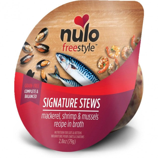 Nulo Freestyle Cat & Kitten Stew - Mackerel, Shrimp & Mussel Recipe - 2.8 oz Grain-Free Wet Food