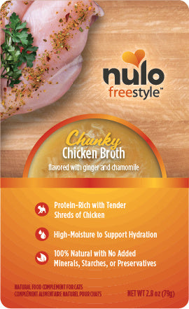 Nulo FreeStyle Chunky Chicken Broth Wet Cat Food Topper, 2.8 oz Pouch